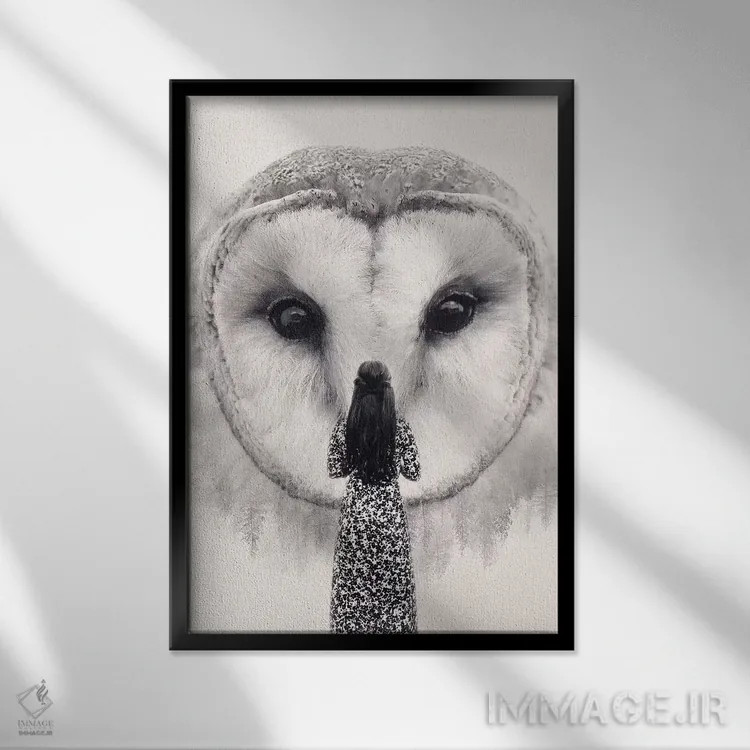 تابلو دکوراتیو دوست شبانه اثر انکل دیکا - نمای قابدار مشکی