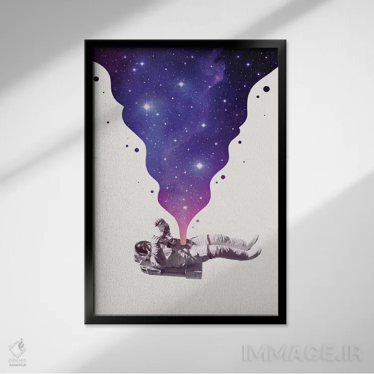 تابلو دکوراتیو فضا درون اثر انکل دیکا - نمای قابدار مشکی