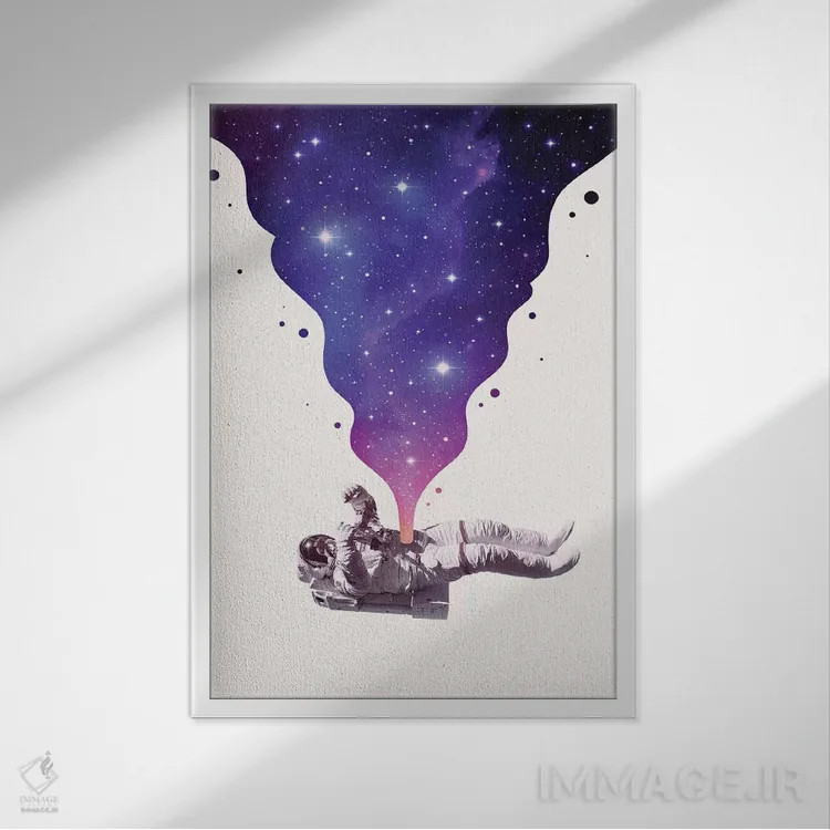 تابلو دکوراتیو فضا درون اثر انکل دیکا - نمای قابدار سفید