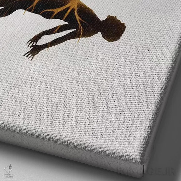 تابلو دکوراتیو ظرافت ترسناک زندگی اثر انکل دیکا - نمای نزدیک بافت بوم