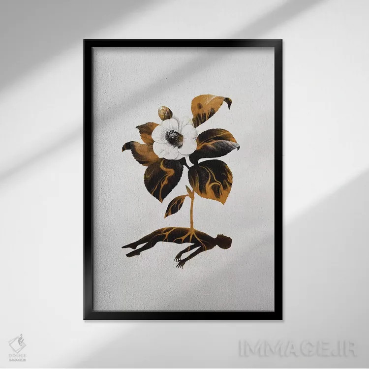 تابلو دکوراتیو ظرافت ترسناک زندگی اثر انکل دیکا - نمای قابدار مشکی