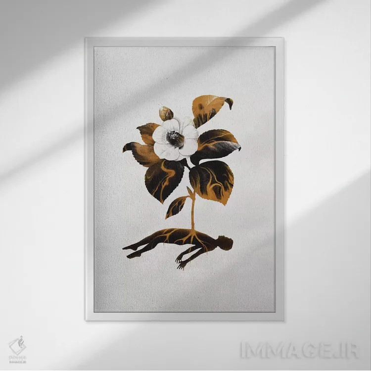 تابلو دکوراتیو ظرافت ترسناک زندگی اثر انکل دیکا - نمای قابدار سفید