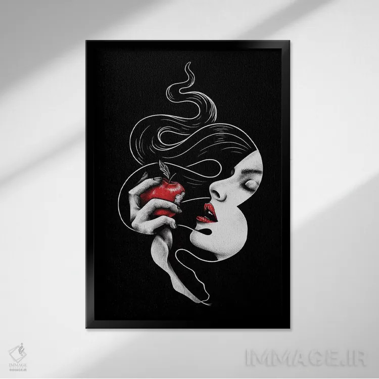 تابلو دکوراتیو گناه اثر انکل دیکا - نمای قابدار مشکی