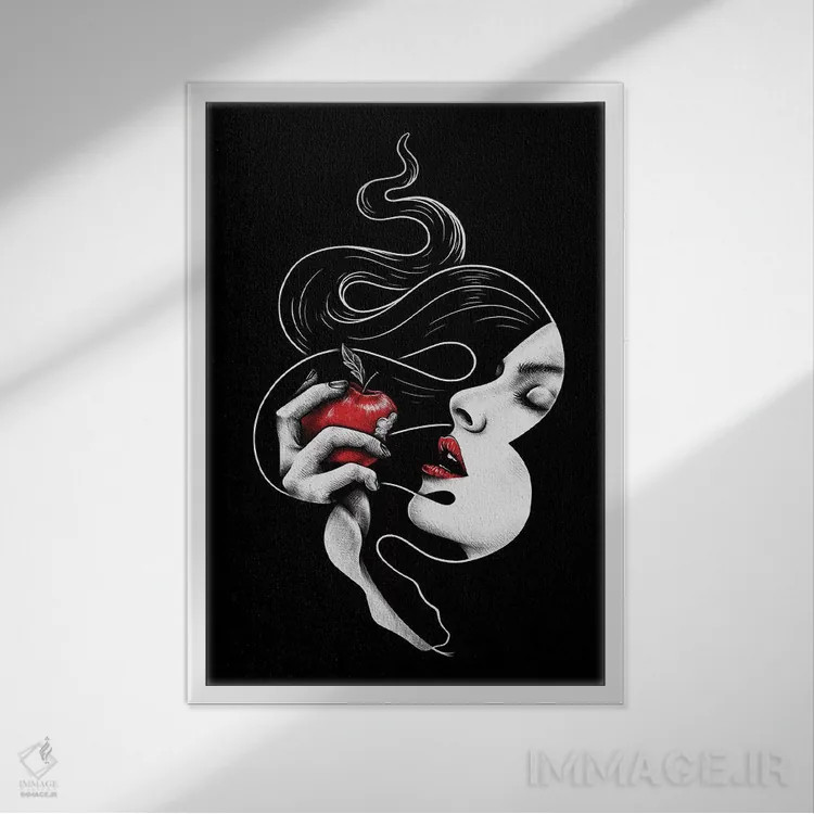 تابلو دکوراتیو گناه اثر انکل دیکا - نمای قابدار سفید