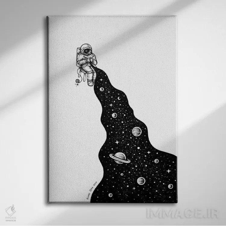 تابلو دکوراتیو جهان در هم تنیده است اثر انکل دیکا - نمای روبهرو روی دیوار