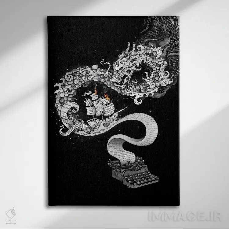 تابلو دکوراتیو تخیل رهاشده اثر انکل دیکا - نمای روبهرو روی دیوار