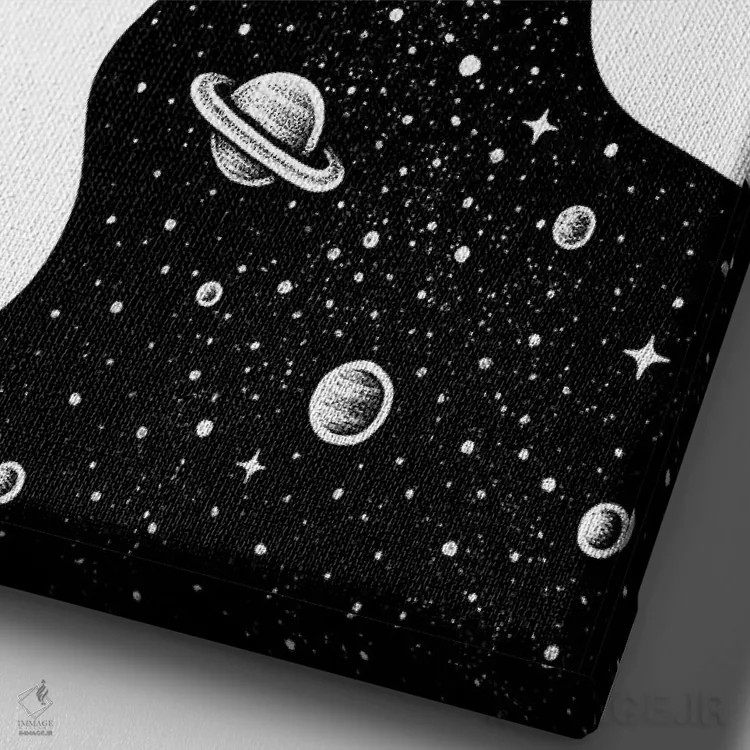 تابلو دکوراتیو جهان در هم تنیده است اثر انکل دیکا - نمای نزدیک بافت بوم