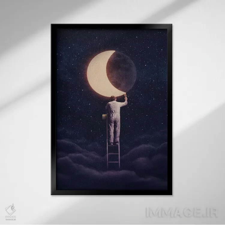 تابلو دکوراتیو شب را دریاب اثر انکل دیکا - نمای قابدار مشکی