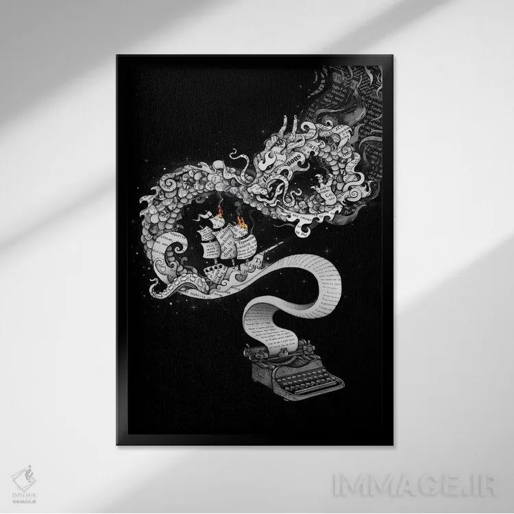 تابلو دکوراتیو تخیل رهاشده اثر انکل دیکا - نمای قابدار مشکی