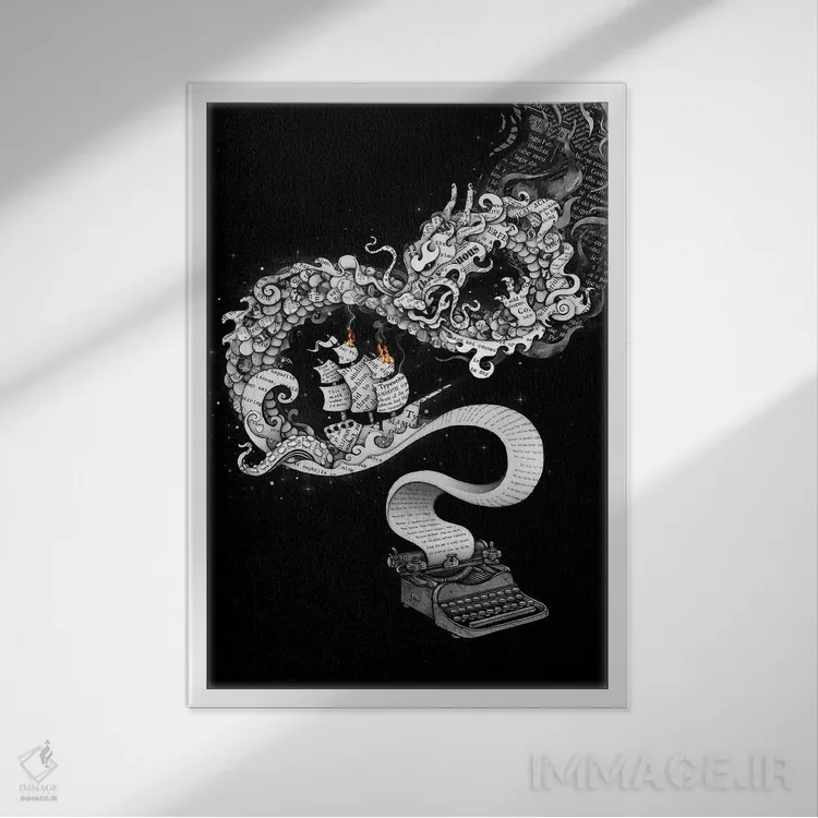 تابلو دکوراتیو تخیل رهاشده اثر انکل دیکا - نمای قابدار سفید