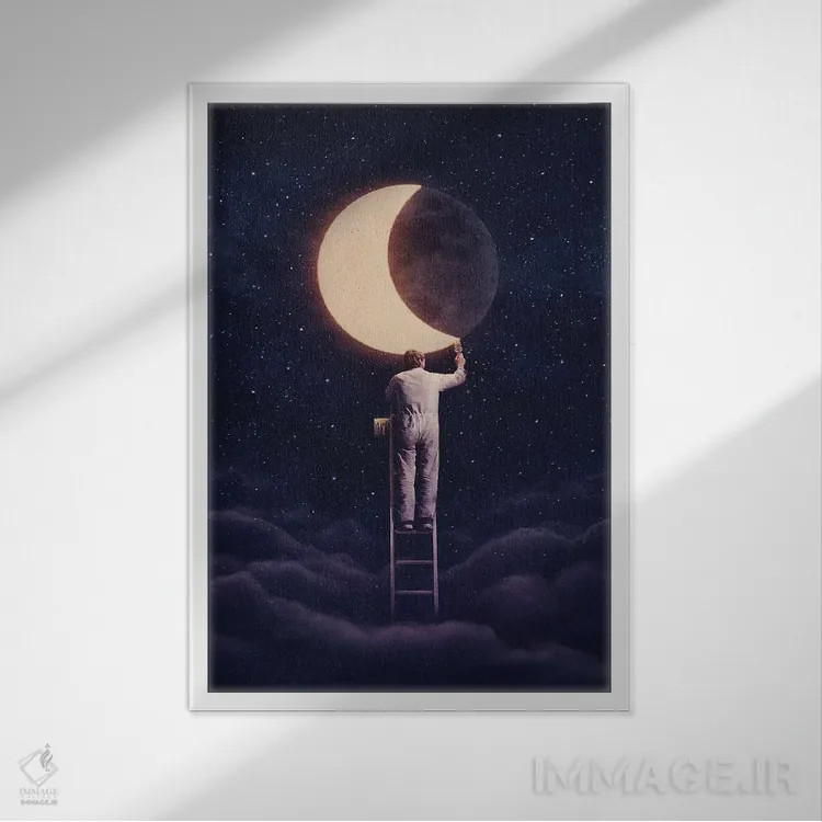 تابلو دکوراتیو شب را دریاب اثر انکل دیکا - نمای قابدار سفید