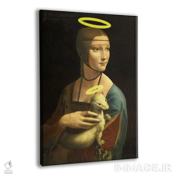 تابلو دکوراتیو بانویی با هرمین مقدس اثر آرت اله - نمای پرسپکتیو محصول