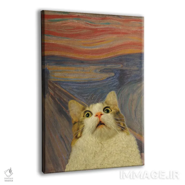 تابلو دکوراتیو فریاد گربه ۲ اثر آرت اله - نمای پرسپکتیو محصول