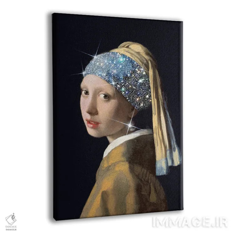 تابلو دکوراتیو دختر زرق وبرق دار اثر آرت اله - نمای پرسپکتیو محصول