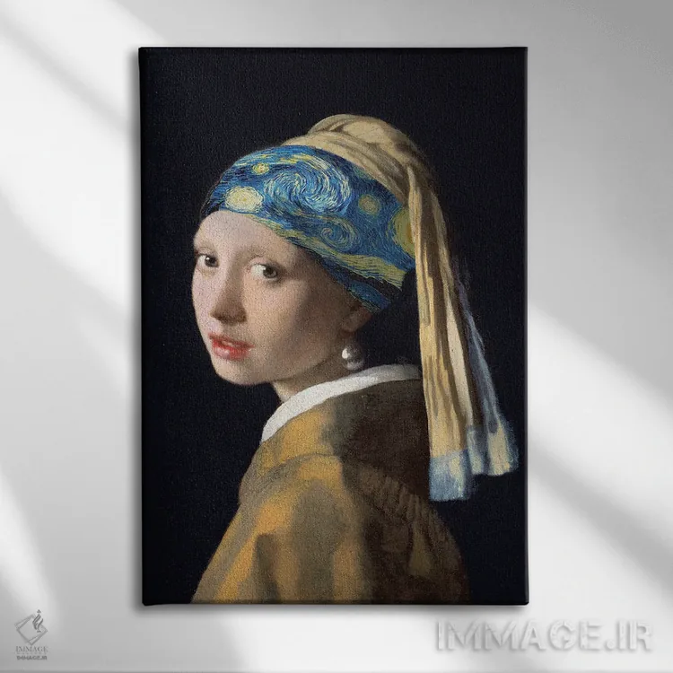 تابلو دکوراتیو دختر پرستاره اثر آرت اله - نمای روبهرو روی دیوار