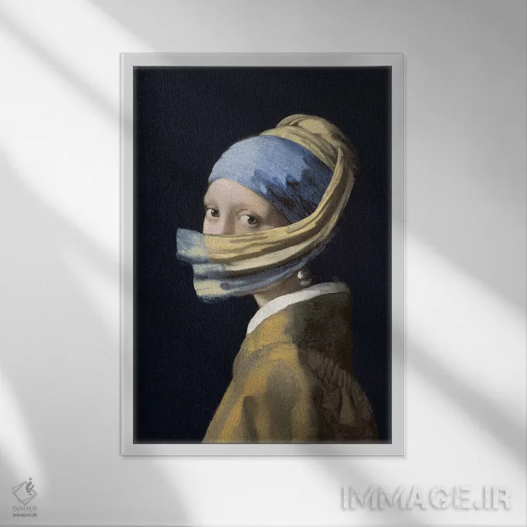 تابلو دکوراتیو باد دارد می آید اثر آرت اله - نمای قابدار سفید