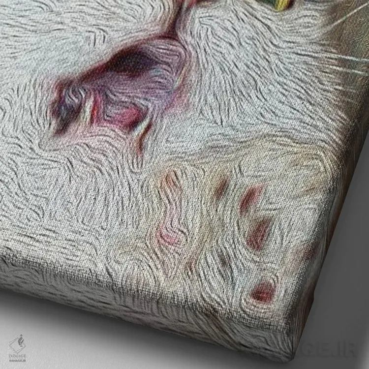 تابلو دکوراتیو میو ۳ اثر آرت اله - نمای نزدیک بافت بوم