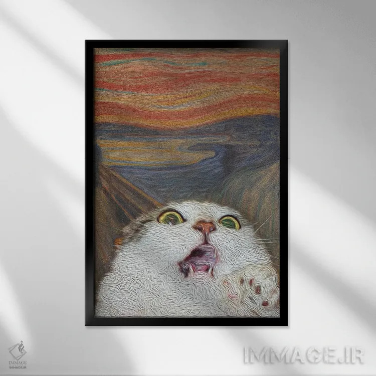 تابلو دکوراتیو میو ۳ اثر آرت اله - نمای قابدار مشکی