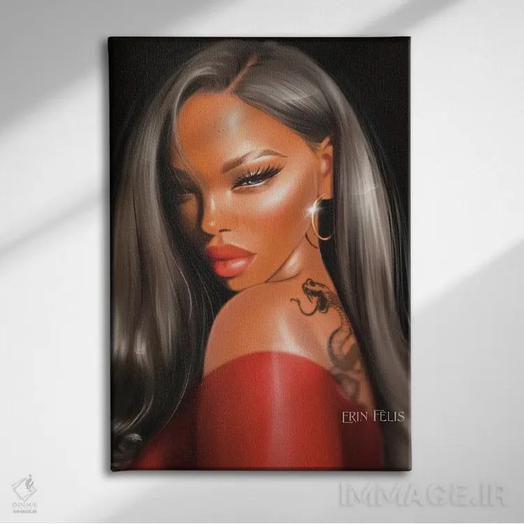 تابلو دکوراتیو شاهزاده پوست تیره اثر ارین فلیس - نمای روبهرو روی دیوار