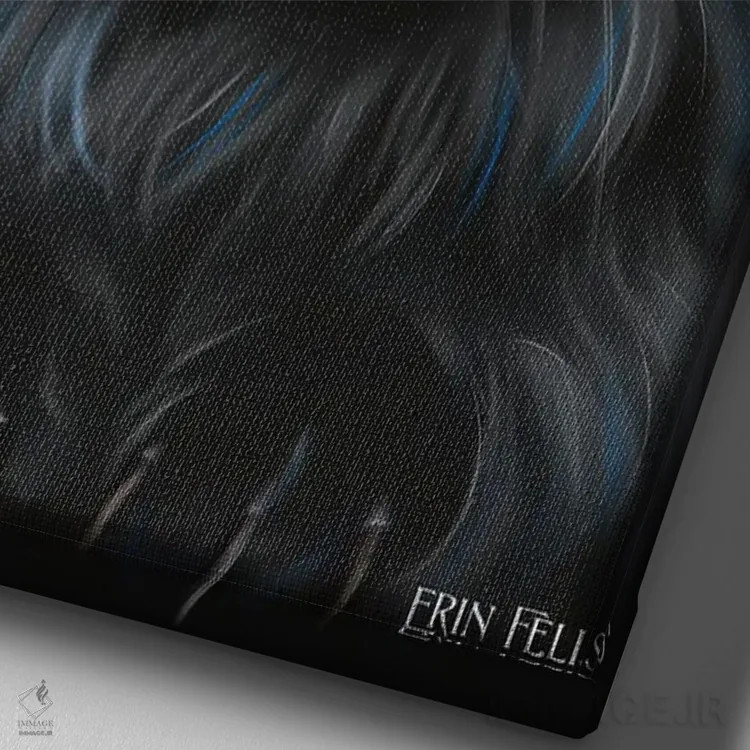 تابلو دکوراتیو گربه خطرناک اثر ارین فلیس - نمای نزدیک بافت بوم