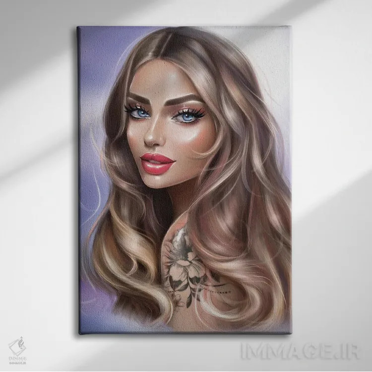 تابلو دکوراتیو پرتره ملایم اثر ارین فلیس - نمای روبهرو روی دیوار