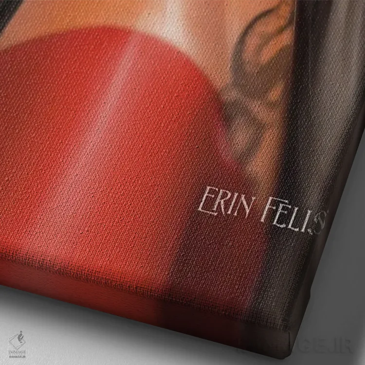 تابلو دکوراتیو شاهزاده پوست تیره اثر ارین فلیس - نمای نزدیک بافت بوم