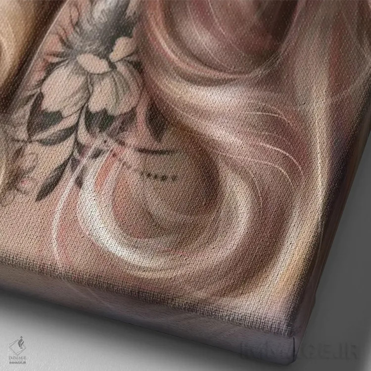 تابلو دکوراتیو پرتره ملایم اثر ارین فلیس - نمای نزدیک بافت بوم