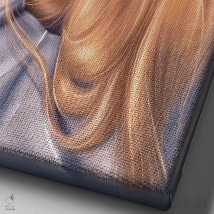 تابلو دکوراتیو پرتره زمستانی اثر ارین فلیس - نمای نزدیک بافت بوم