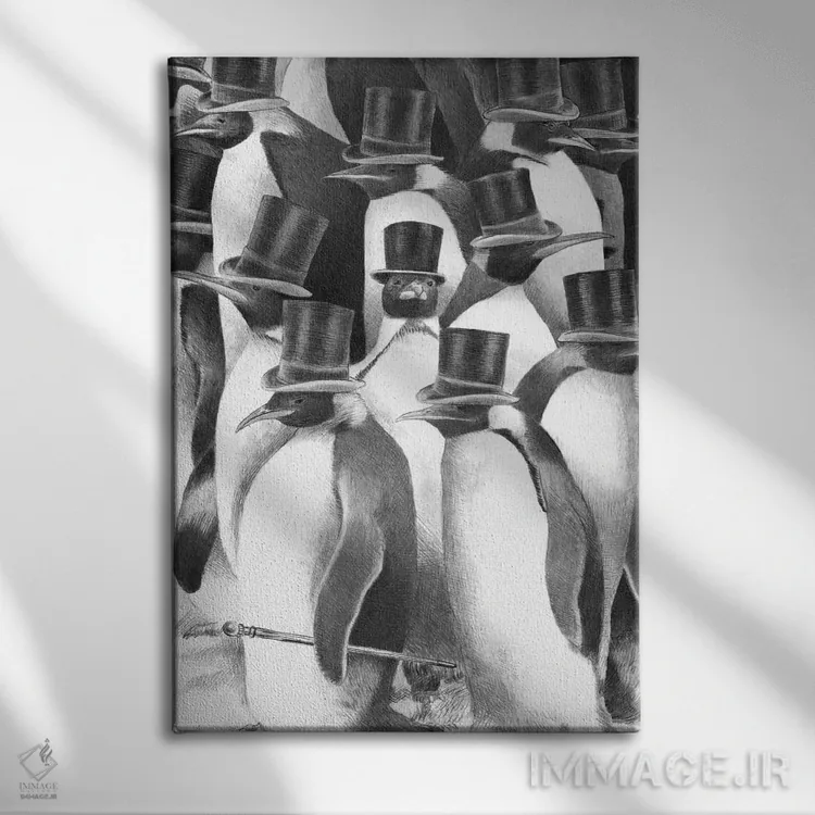 تابلو دکوراتیو گردهمایی آقایان اثر اریک فن - نمای روبهرو روی دیوار