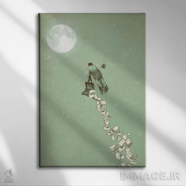 تابلو دکوراتیو فرار اثر اریک فن - نمای روبهرو روی دیوار
