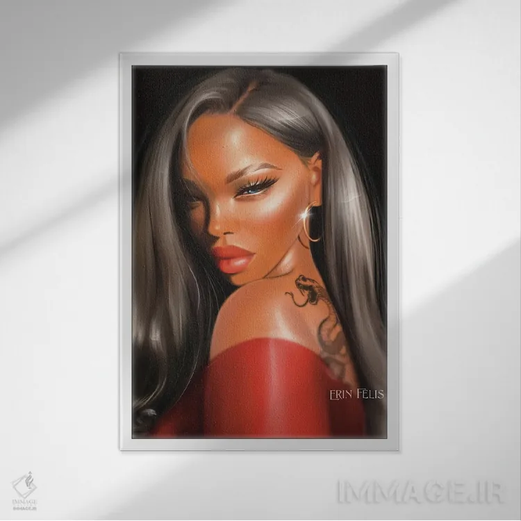 تابلو دکوراتیو شاهزاده پوست تیره اثر ارین فلیس - نمای قابدار سفید