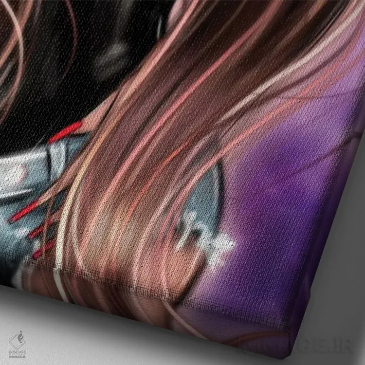 تابلو دکوراتیو عروسک بامزه اثر ارین فلیس - نمای نزدیک بافت بوم