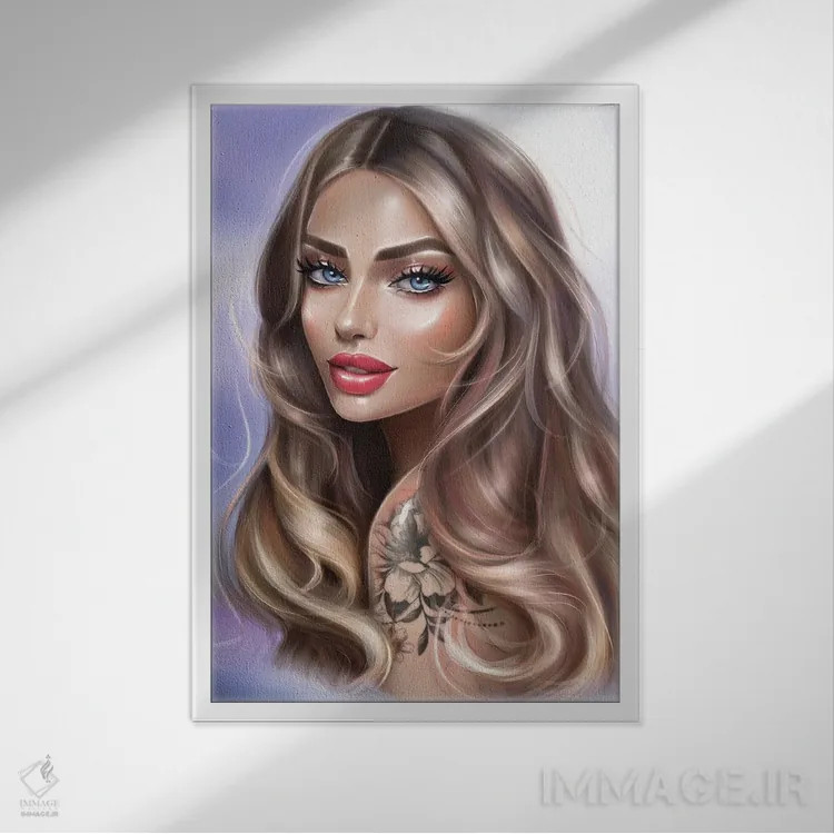 تابلو دکوراتیو پرتره ملایم اثر ارین فلیس - نمای قابدار سفید