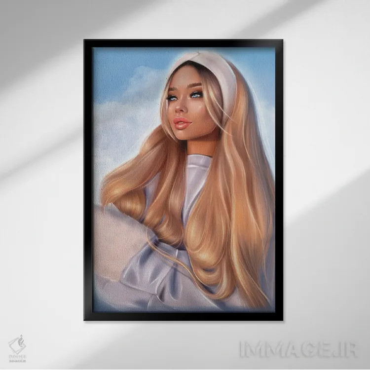 تابلو دکوراتیو پرتره زمستانی اثر ارین فلیس - نمای قابدار مشکی