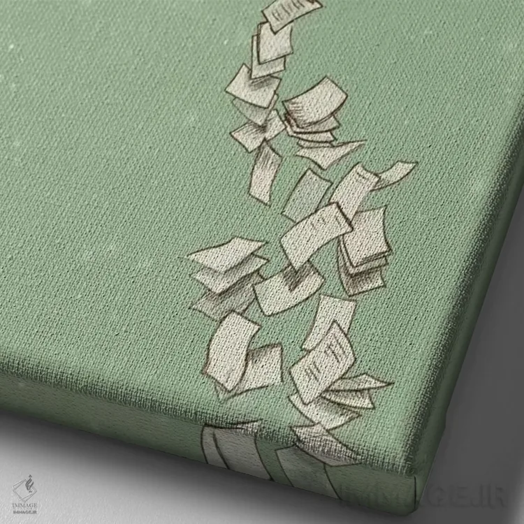 تابلو دکوراتیو فرار اثر اریک فن - نمای نزدیک بافت بوم