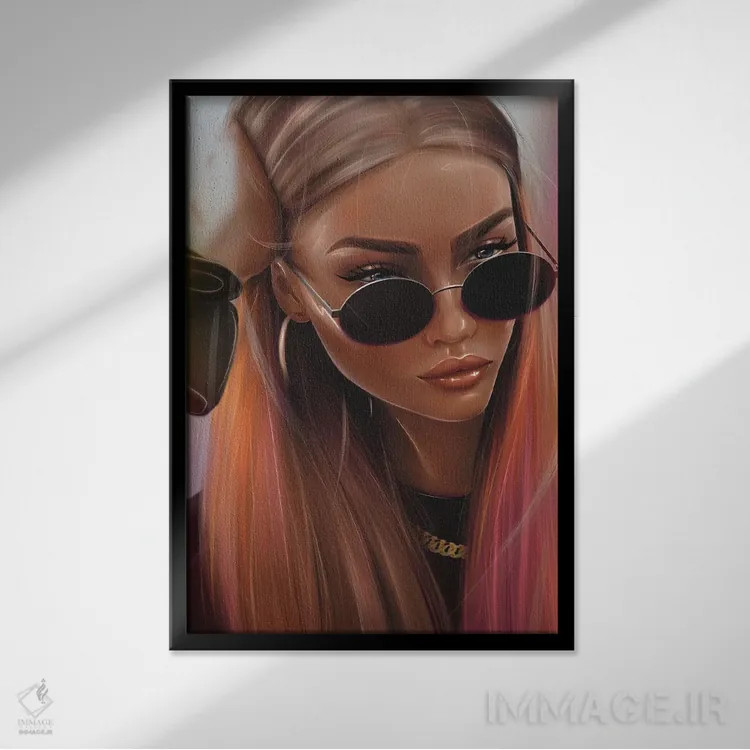 تابلو دکوراتیو دختر جوان اثر ارین فلیس - نمای قابدار مشکی