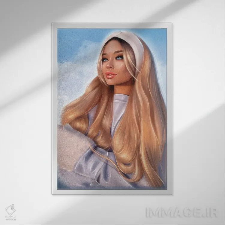 تابلو دکوراتیو پرتره زمستانی اثر ارین فلیس - نمای قابدار سفید