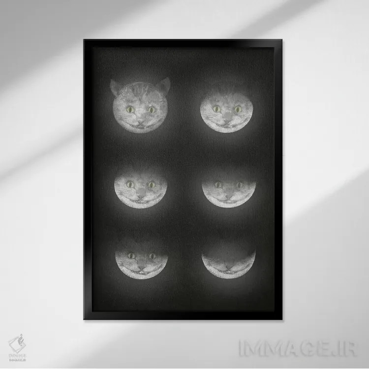 تابلو دکوراتیو چشایر رو به افول اثر اریک فن - نمای قابدار مشکی