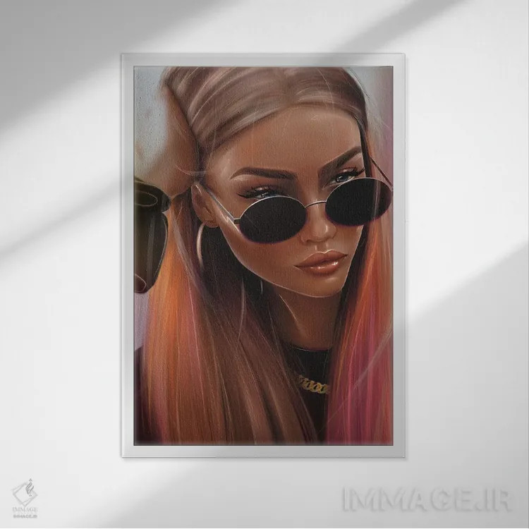 تابلو دکوراتیو دختر جوان اثر ارین فلیس - نمای قابدار سفید