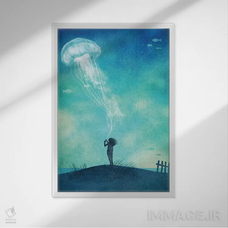 تابلو دکوراتیو آنچه درباره عروس دریایی باید دانست اثر اریک فن - نمای قابدار سفید