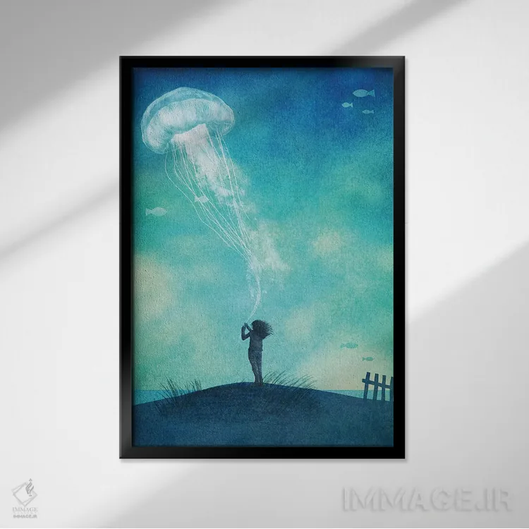 تابلو دکوراتیو آنچه درباره عروس دریایی باید دانست اثر اریک فن - نمای قابدار مشکی