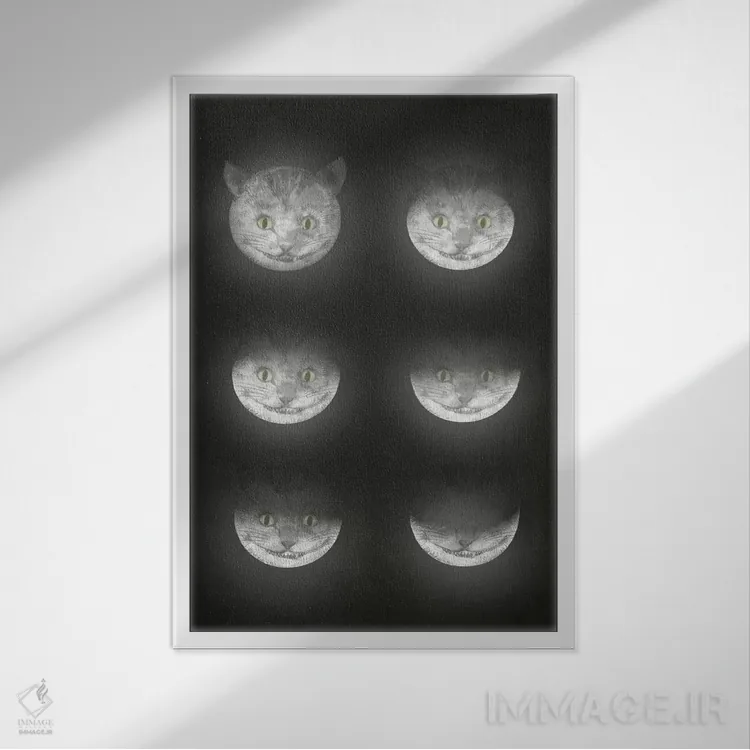 تابلو دکوراتیو چشایر رو به افول اثر اریک فن - نمای قابدار سفید