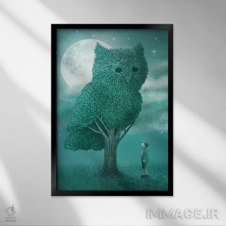 تابلو دکوراتیو اثر روی جلد - نمای قابدار مشکی