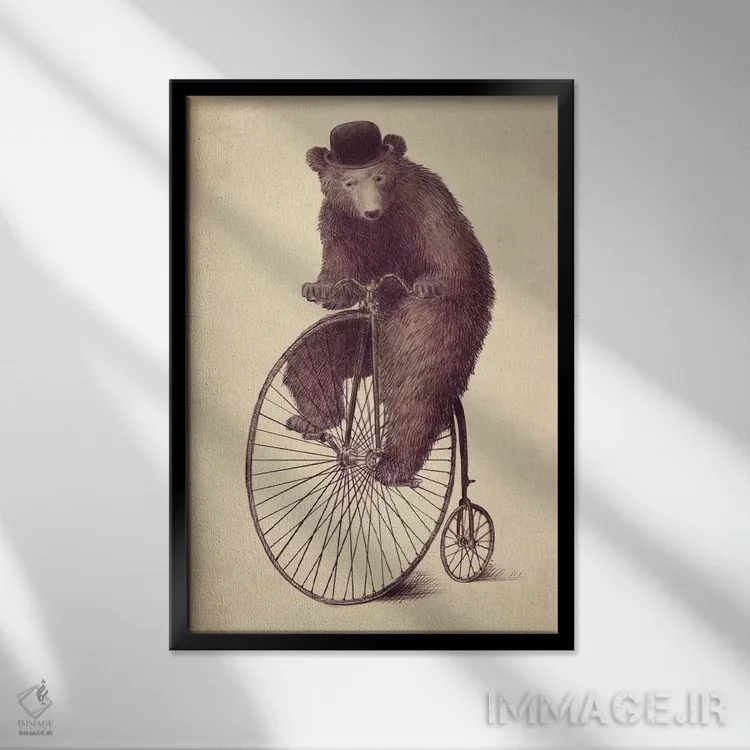 تابلو دکوراتیو سواری صبحگاهی اثر اریک فن - نمای قابدار مشکی