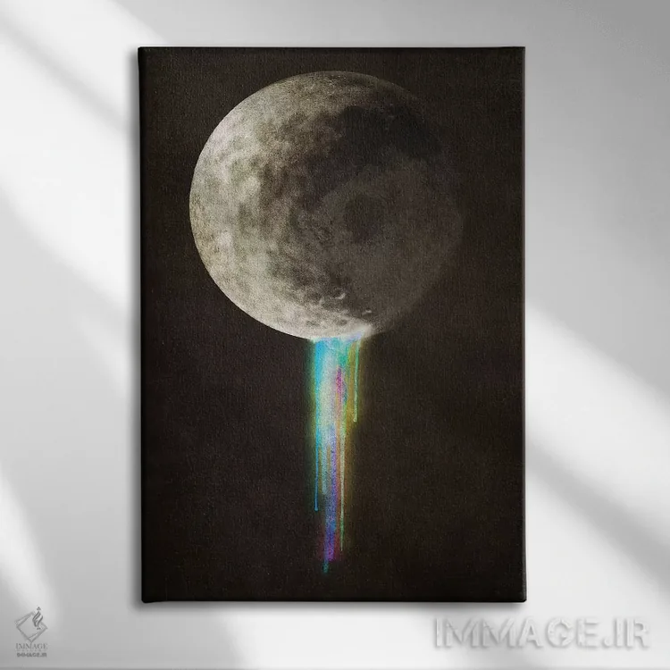 تابلو دکوراتیو پخش شدن رنگ اثر اریک فن - نمای روبهرو روی دیوار