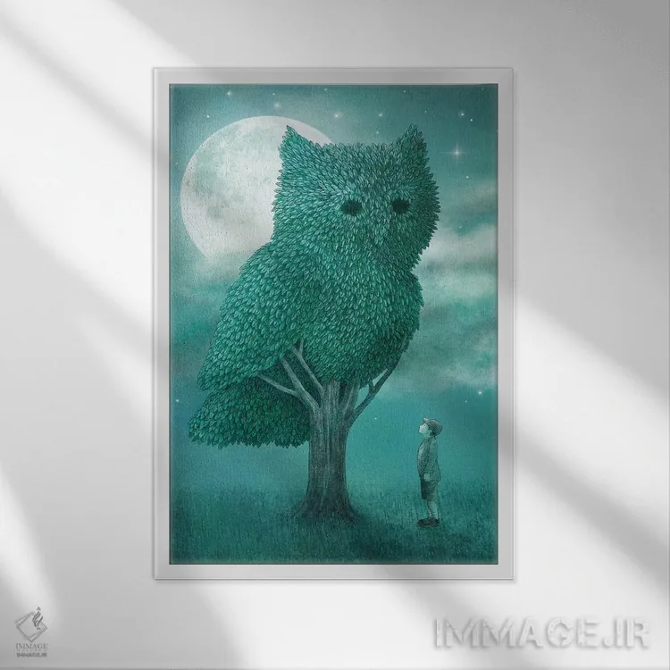 تابلو دکوراتیو اثر روی جلد - نمای قابدار سفید