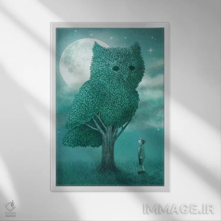 تابلو دکوراتیو اثر روی جلد - نمای قابدار سفید