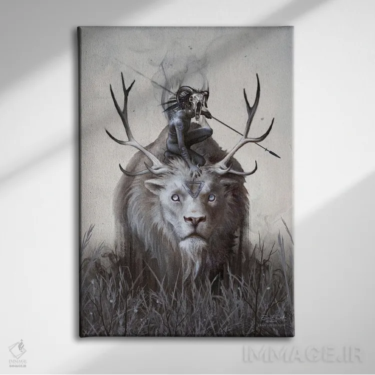 تابلو دکوراتیو پسری و هیولای او اثر اران فاولر - نمای روبهرو روی دیوار