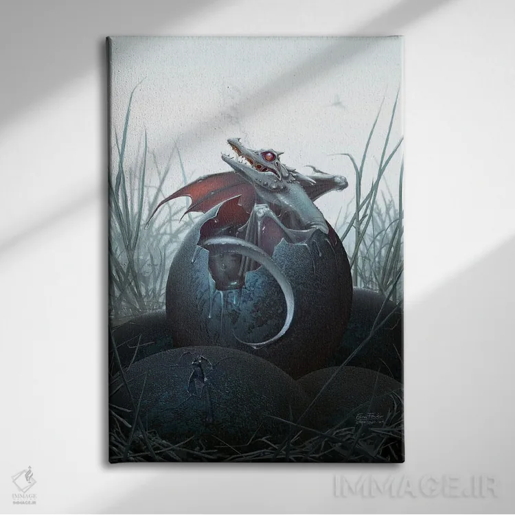 تابلو دکوراتیو جوجه تازه از تخم درآمده اثر اران فاولر - نمای روبهرو روی دیوار