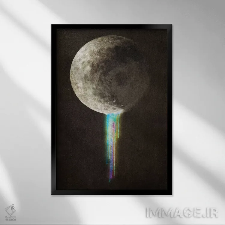 تابلو دکوراتیو پخش شدن رنگ اثر اریک فن - نمای قابدار مشکی